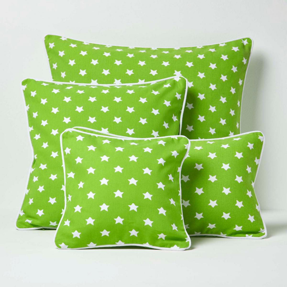 KISSENHÜLLE Sterne 45/45 cm, 100% Baumwolle - Grün, Textil (45/45cm) - Homescapes