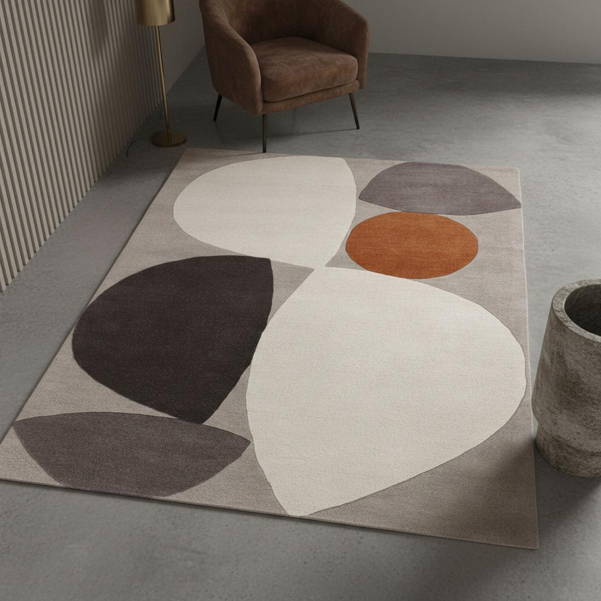 WOLLTEPPICH ELAN-Mouzon, geometrisch-abstrakt, Silbergrau, 120 x 170 cm - Grau, Textil (170/120cm) - KADIMA DESIGN