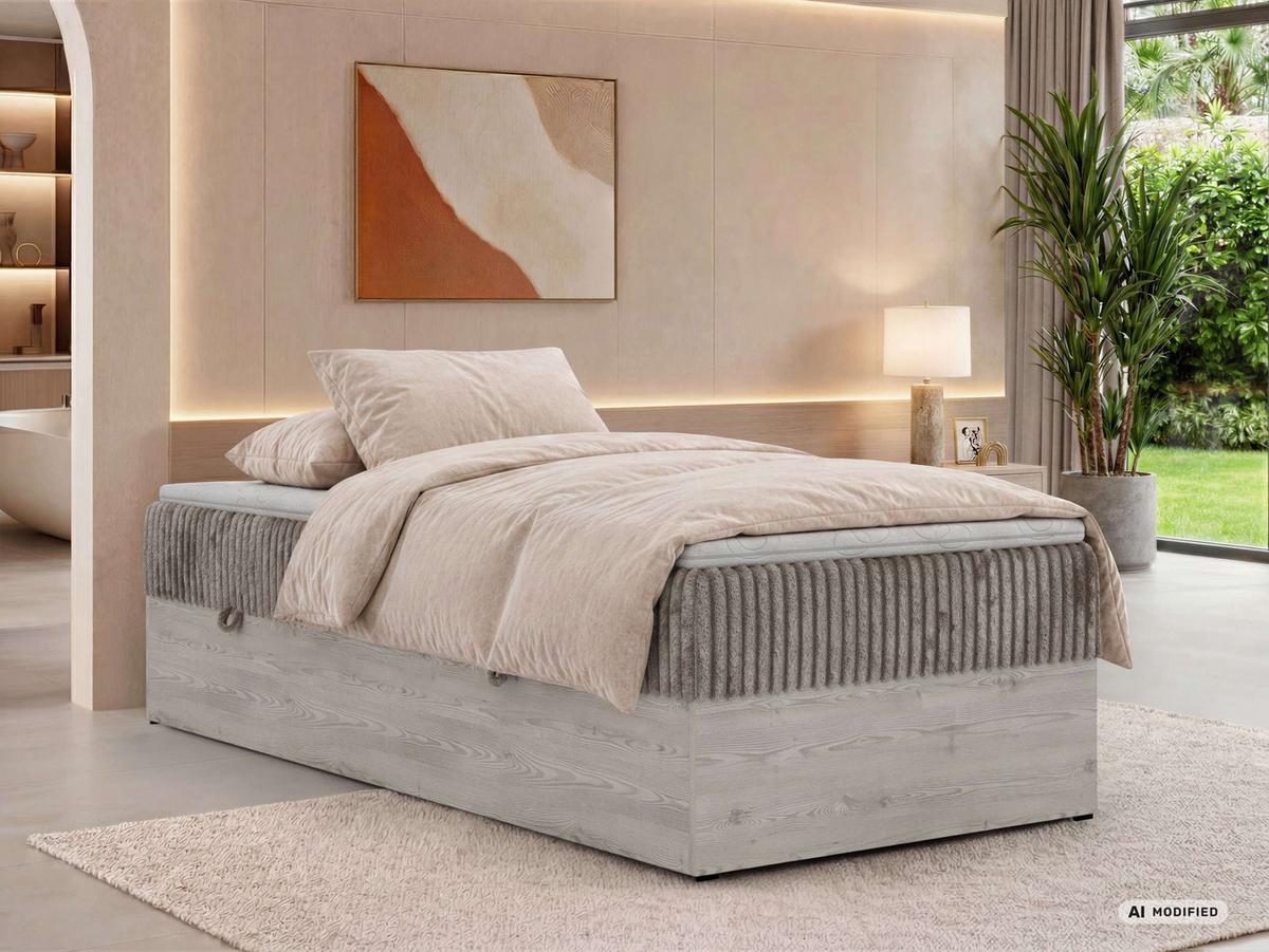 BOXBETT NORDIC ZERO 90/200 - Hellbraun Cord - Topper Visco - H3 - Hellbraun/Schwarz, Kunststoff/Textil (90/200cm) - MKS