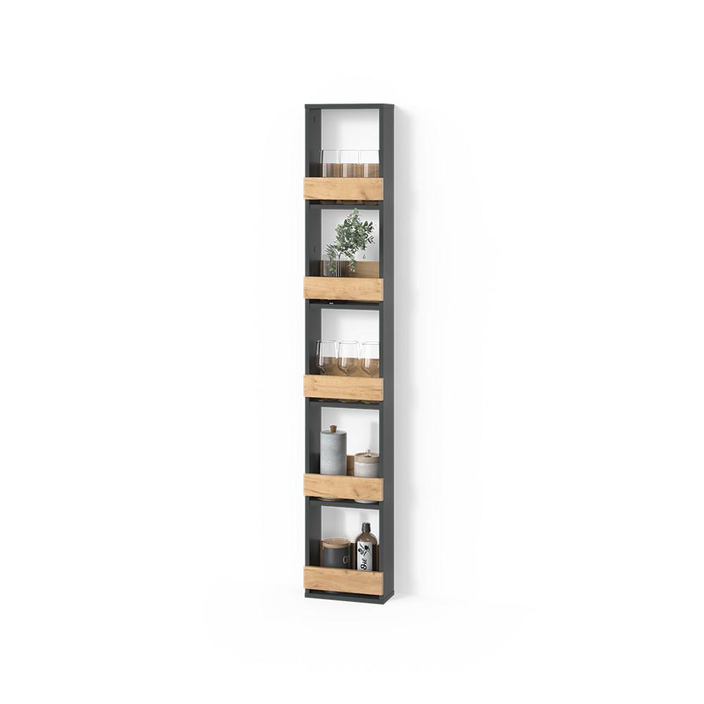WEINGLASREGAL Regusa Goldkraft Eiche/Anthrazit 30 x 180 cm - Honigeiche/Anthrazit, Holzwerkstoff (30/180/15.1cm) - Livinity®