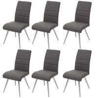 ESSZIMMERSTUHL Grau, Braun 6er-Set - Braun/Grau, Textil (68/97/64cm) - MCW
