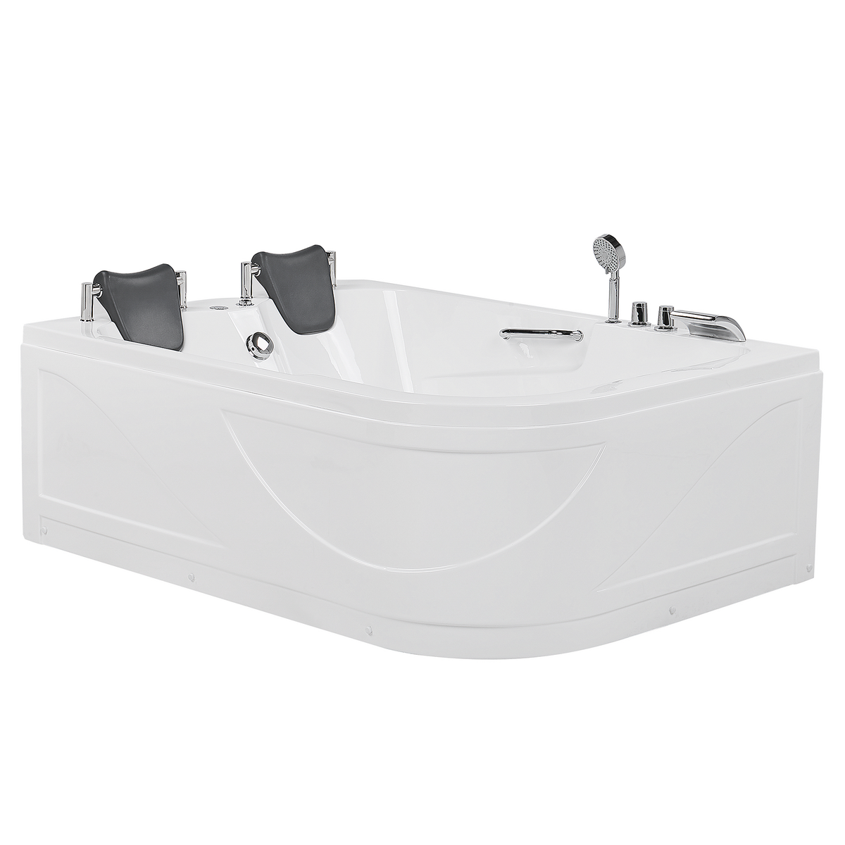 WHIRLPOOL-BADEWANNE mit LED 119x170x59 cm weiß Bayamo - Weiß, Kunststoff (119/59/170cm) - Beliani