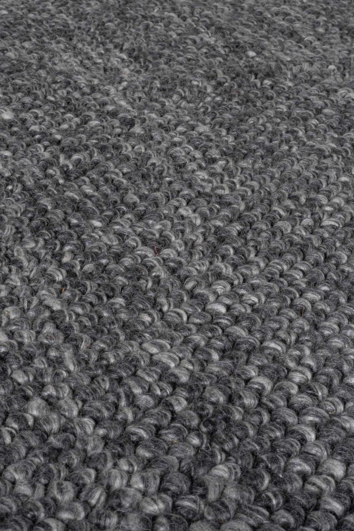 TEPPICH aus Wolle handgewebt MEDWAY in Anthrazit, einfarbig, 160 x 230 cm - Anthrazit, Textil (160/230cm) - KADIMA DESIGN