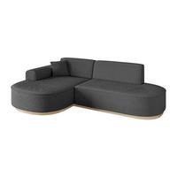 ECKSOFA Ottomane Links MARI-L1-v1 - 243x171x83 cm Grau Bouclé - Grau, Holzwerkstoff/Textil (243/171cm) - ALTDECOR