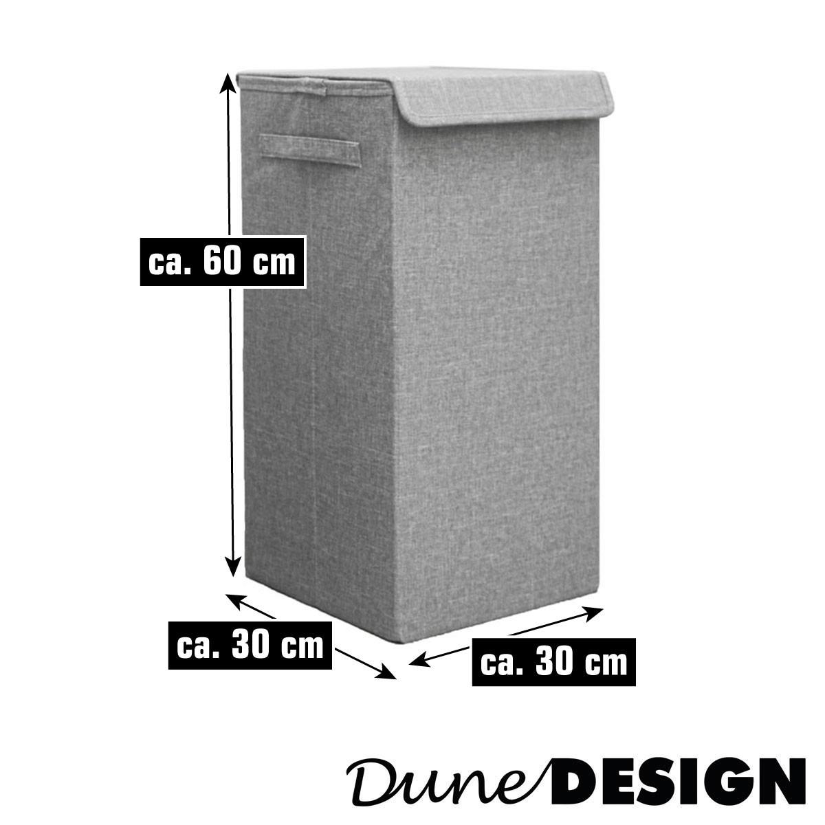 WÄSCHEKORB 2er Set 30/30/60 cm Hellgrau - Grau, Kunststoff (30/60/30cm) - Dunedesign