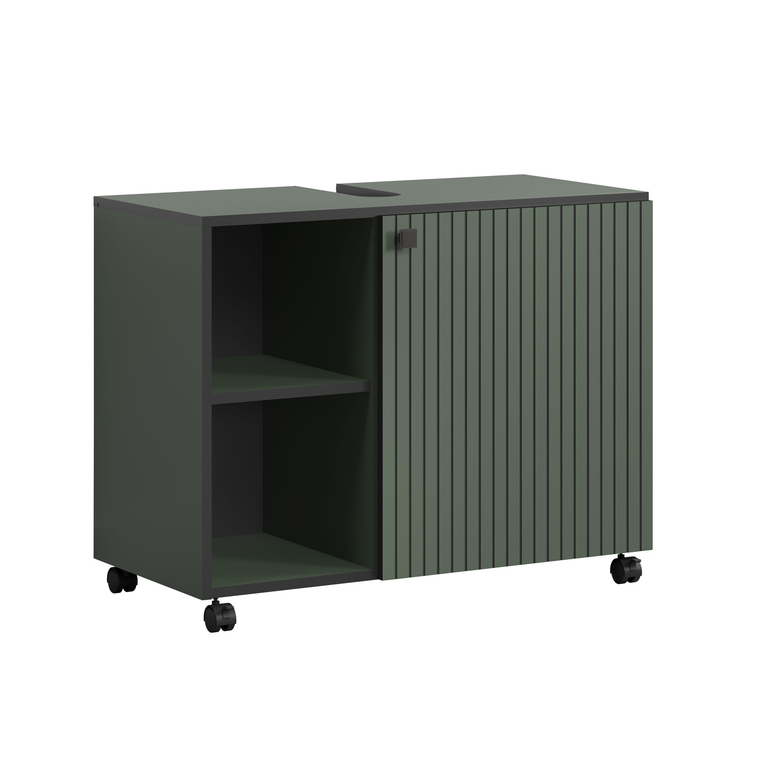 WASCHBECKENUNTERSCHRANK PureBliss Grün - Grün, Holzwerkstoff (80/64/42cm) - Trendteam