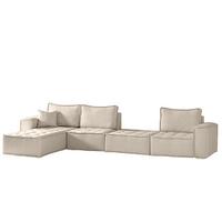 ECKSOFA Sande Xl In Alpine - Beige, Holzwerkstoff/Textil (372/192cm) - Fun Möbel