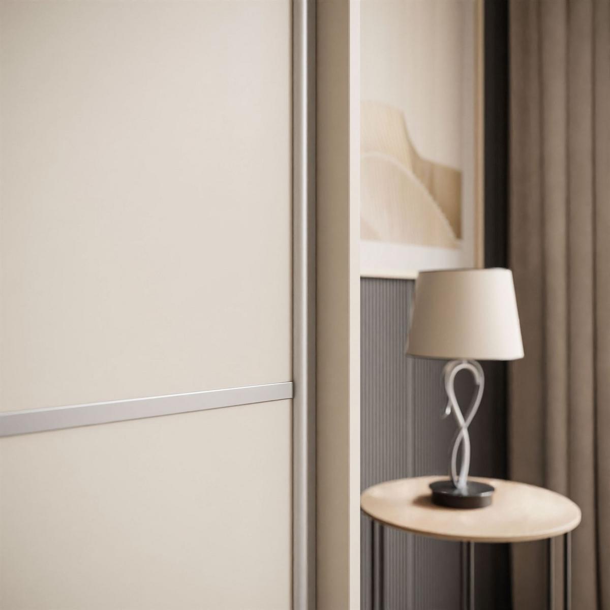 KLEIDERSCHRANK CAMARO II PLUS Kaschmir mit Spiegel 150 cm - Kaschmir, Holzwerkstoff (150/215/59cm) - Lookway