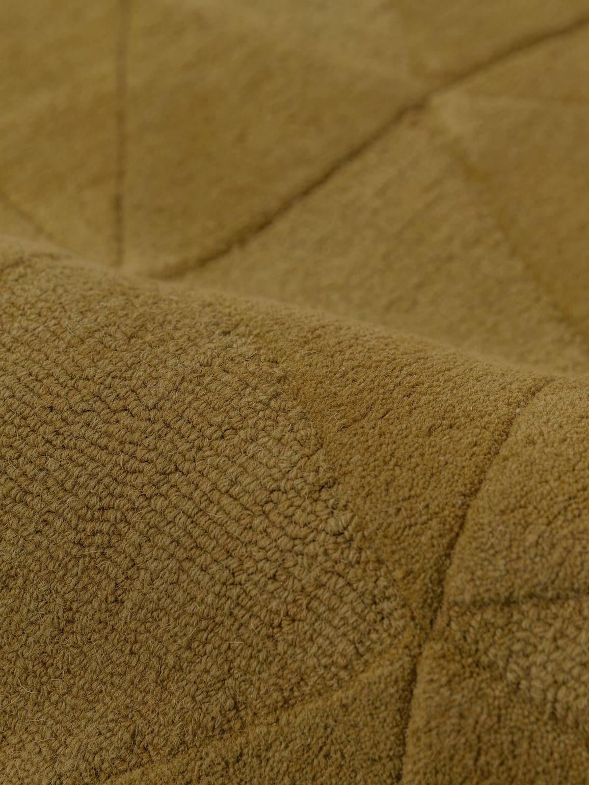 TEPPICH aus Wolle, handgetuftet, DEBEN, in Ocker, Splitterformen, Ø 160 cm - Gelb, Textil (160/160cm) - KADIMA DESIGN