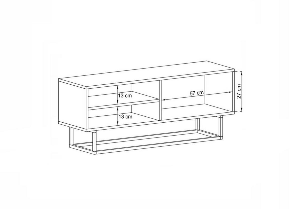 TV-SCHRANK Enjoy Weiß matt mit Metallrahmen Schublade 120 cm - Schwarz/Weiß, Holzwerkstoff/Metall (120/46/35cm) - Meble Lindner