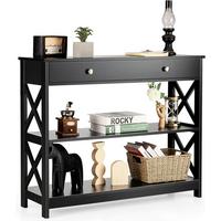 KONSOLENTISCH 80cm Schwarz - Schwarz, Holz (30/100/80cm) - COSTWAY
