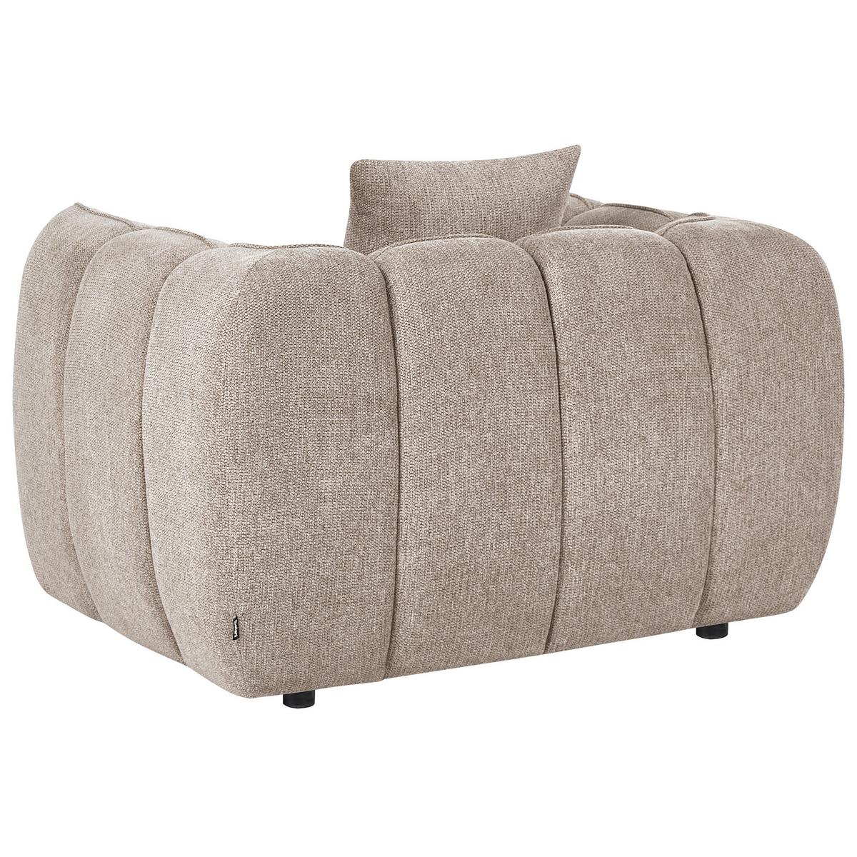 SESSEL Stoff Taupe Ness - Taupe, Textil (114/69/89cm) - Beliani