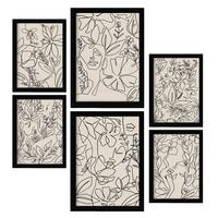 POSTER Set Mit 6 Ruffenrahmen 2 Zusammenfassung A3 & A4 Schwarzer Rahmen - Schwarz, Papier (29/3cm) - Nacnic