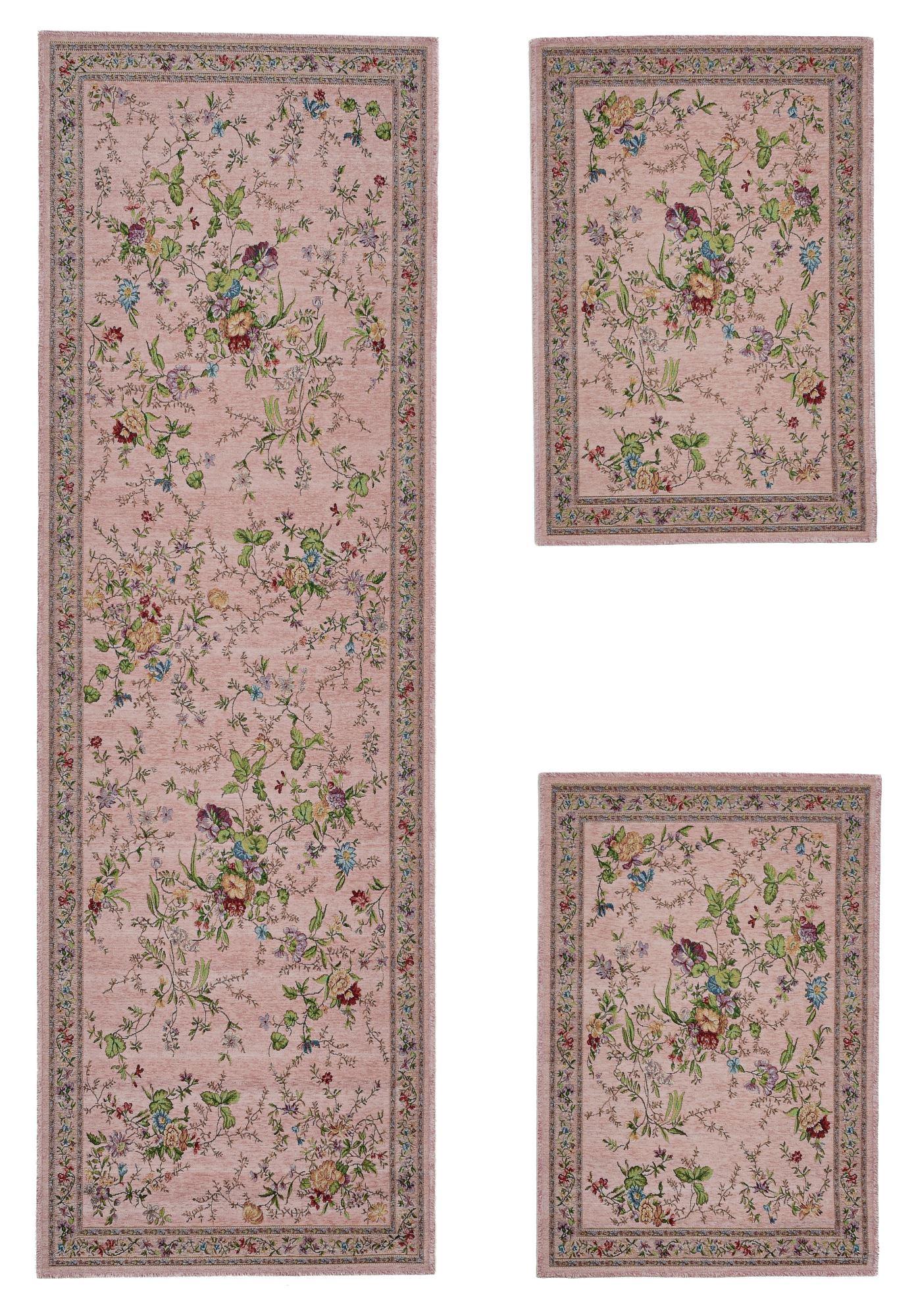 FLACHWEBTEPPICH Flomi Bettumrandung 70x400 cm - Rosa, Textil (70/400cm) - THEKO