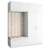 GARDEROBENSCHRANK REMA 200/240/60 cm Modern Weiß - Beige/Weiß, Holzwerkstoff (200/240/60cm) - MASSENO
