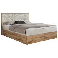 BOXBETT NESSI - 200/200 Beige Velvet - H4 - Beige, Holz/Textil (200/200cm) - MKS
