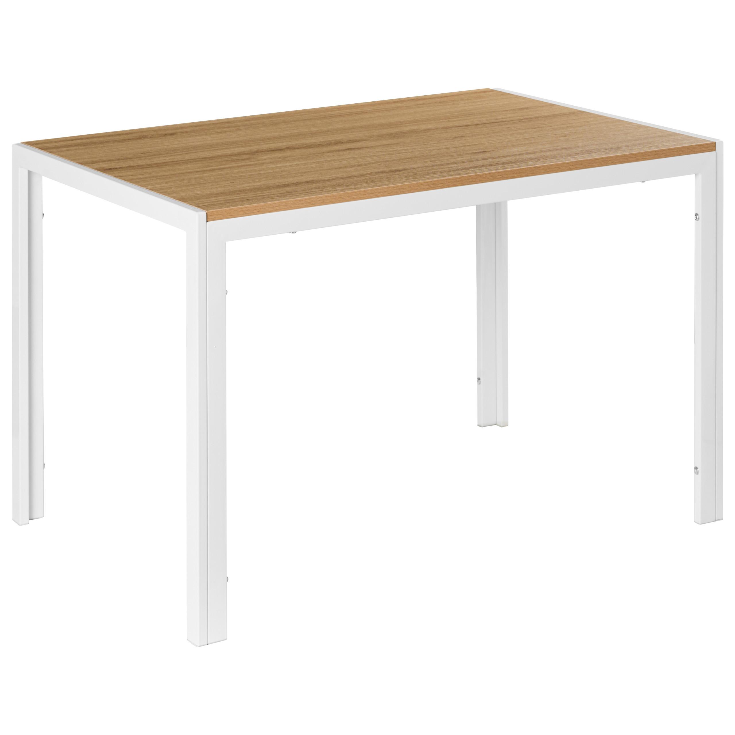 ESSTISCH Braun/Weiß 120/80 cm Mann - Hellbraun, Holzwerkstoff (120/80/75cm) - Beliani