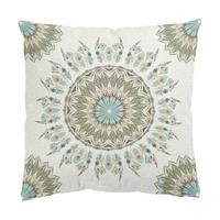 DEKOKISSEN Mandala Aquarell Federn Muster blau grün 50/50 cm - Blau, Textil (50/50/10cm) - Bilderwelten
