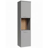BADEZIMMERSCHRANK Montreal mit 2 Türen Grau Matt - 30 x 30 x 130 cm - Grau, Holz (30/131/30cm) - Badplaats