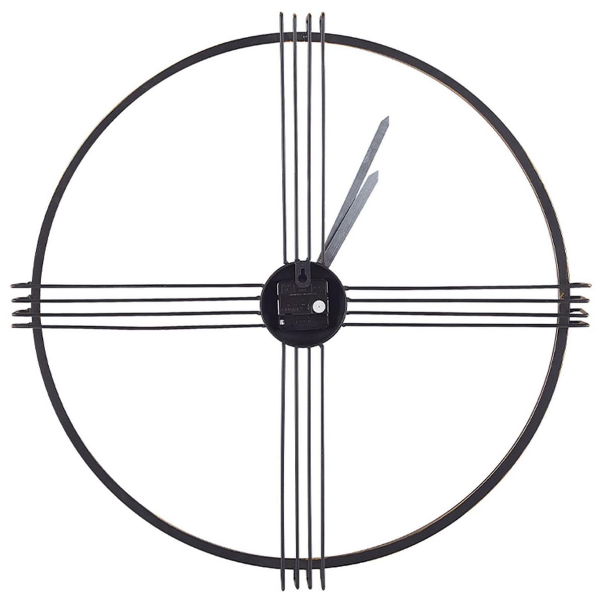 WANDUHR Metall gold/schwarz Ascona - Goldfarben, Metall (64/64/6cm) - Beliani