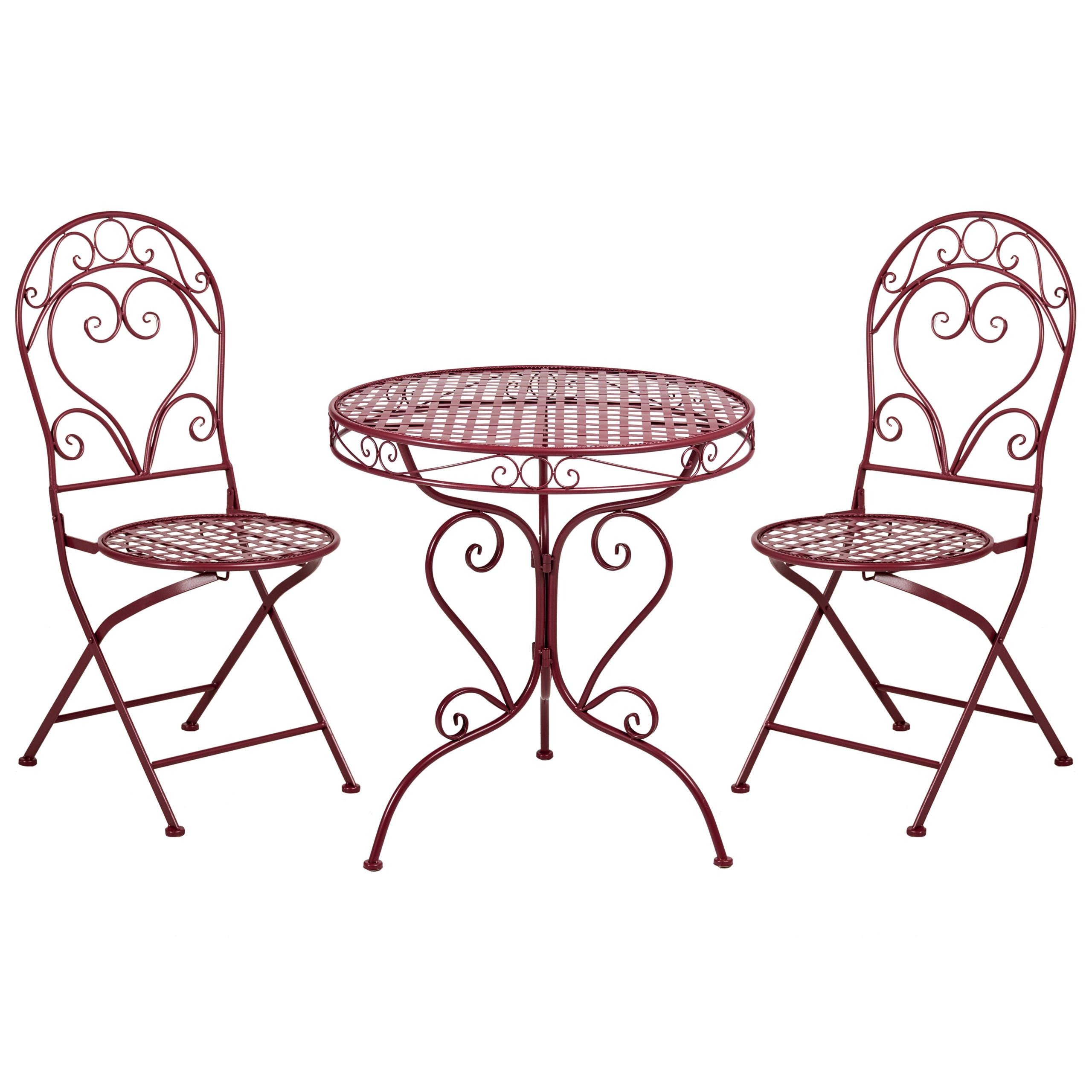 BISTRO-SET Rot Albinia - Dunkelrot, Metall - Beliani