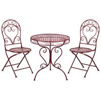 BISTRO-SET Rot Albinia - Dunkelrot, Metall - Beliani