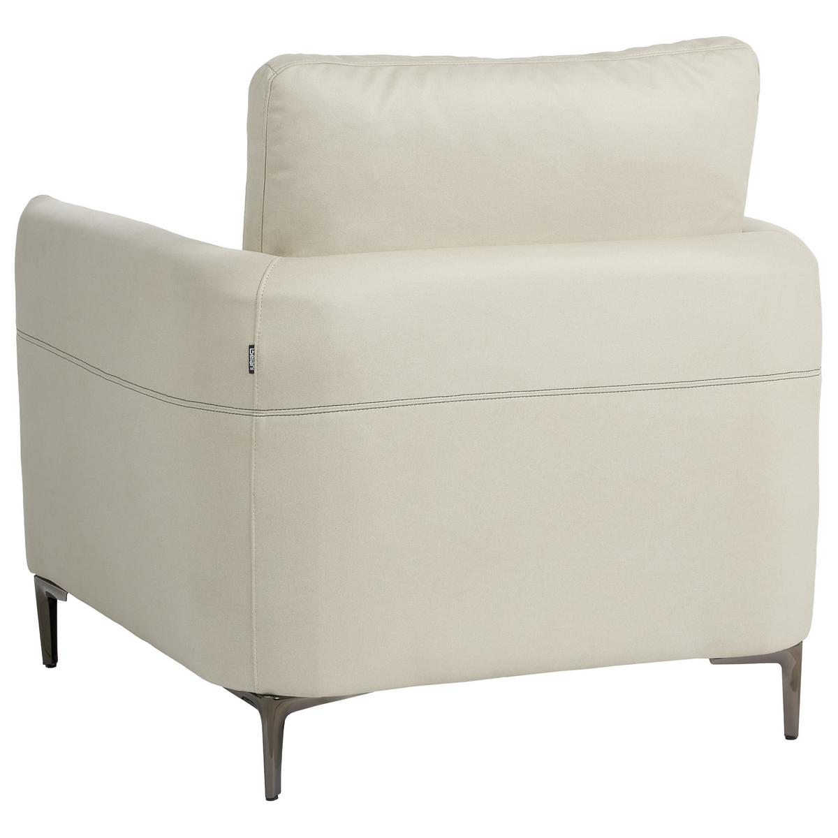 SESSEL Stoff Hellbeige Cilens - Dunkelgrau/Beige, Textil/Metall (85/90/82cm) - Beliani