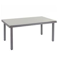 POLY-RATTAN-GARTENTISCH rechteck Grau - Grau, Kunststoff (90/160/74cm) - MCW