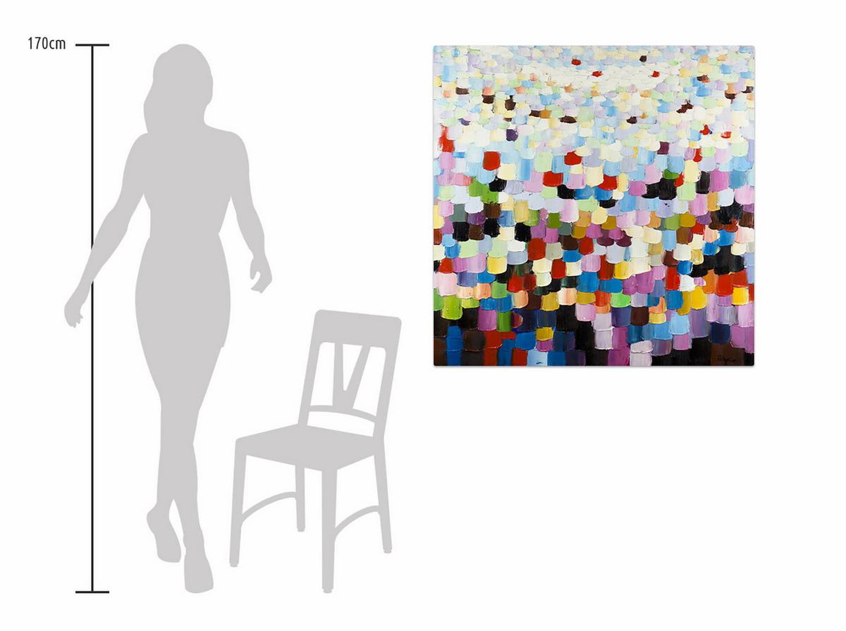 ÖLGEMÄLDE 80/80 cm - Blau/Gelb, Holz/Textil (80/80cm) - KUNSTLOFT