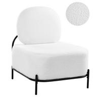 SESSEL Bouclé Weiß Lunde - Weiß, Textil (67/81/74cm) - Beliani