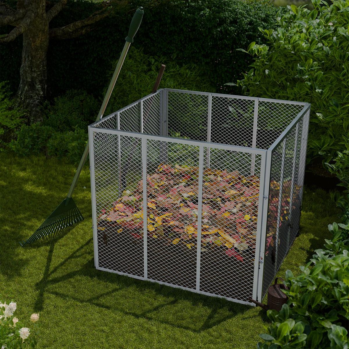 KOMPOSTER Metall silber 450L - Silberfarben, Metall (80/70/80cm) - Juskys