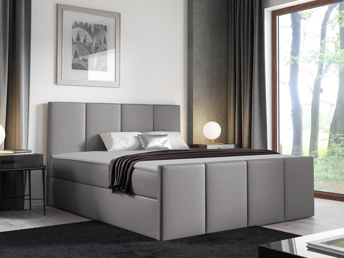 BOXBETT Lars - H3 - Silberfarben, Holz (160/200cm) - MIRJAN24