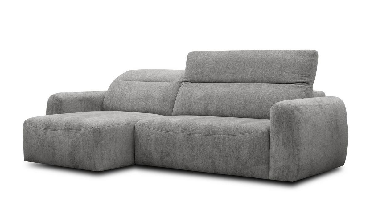 ECKSOFA NERO 4-Sitzer, platingrau - Schwarz/Grau, Holz/Textil (272/81/159cm) - Wozimo