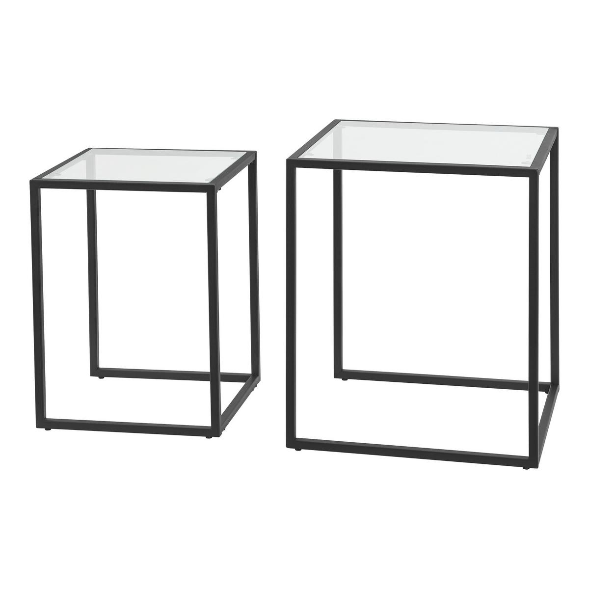SATZTISCH Holstebro 42/42/51 - Transparent, Glas (42/42/51cm) - [en.casa]