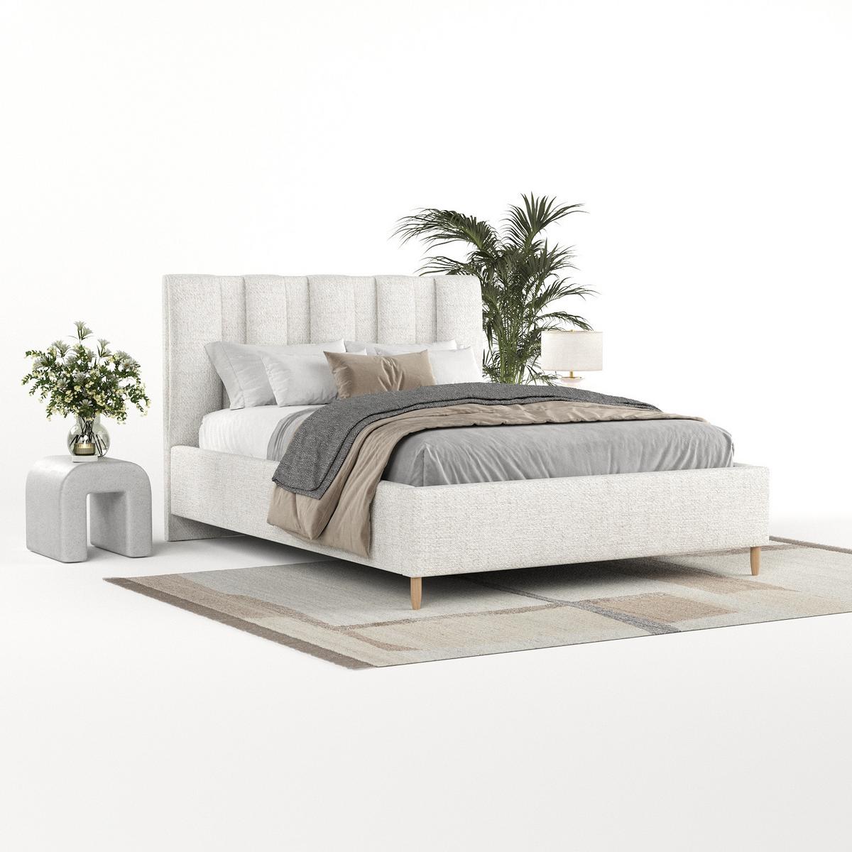 POLSTERBETT Loom 160/200 cm Creme im Neve Stoff - Creme/Naturfarben, Holz/Holzwerkstoff (160/200cm) - AltaBeds