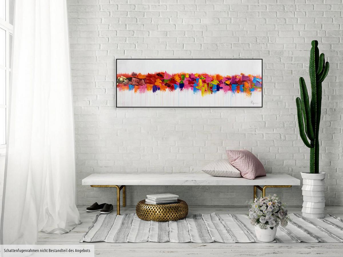 ÖLGEMÄLDE 120/40 cm - Beige/Gelb, Holz/Textil (120/40cm) - KUNSTLOFT
