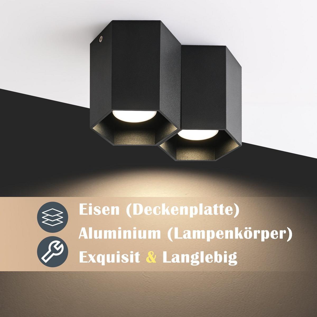 AUFBAULEUCHTE Emma 18/9/11 cm - Schwarz, Metall (18/9/11cm) - Nettlife