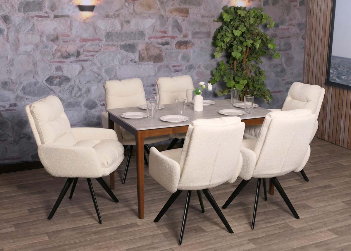 ESSZIMMERSTUHL Cremeweiß - Creme/Weiß, Textil (62/92/68cm) - MCW