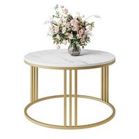 COUCHTISCH LORI LEVANTO mit goldfarbenem Fuß - Goldfarben, Holzwerkstoff (70/70/48cm) - Lookway