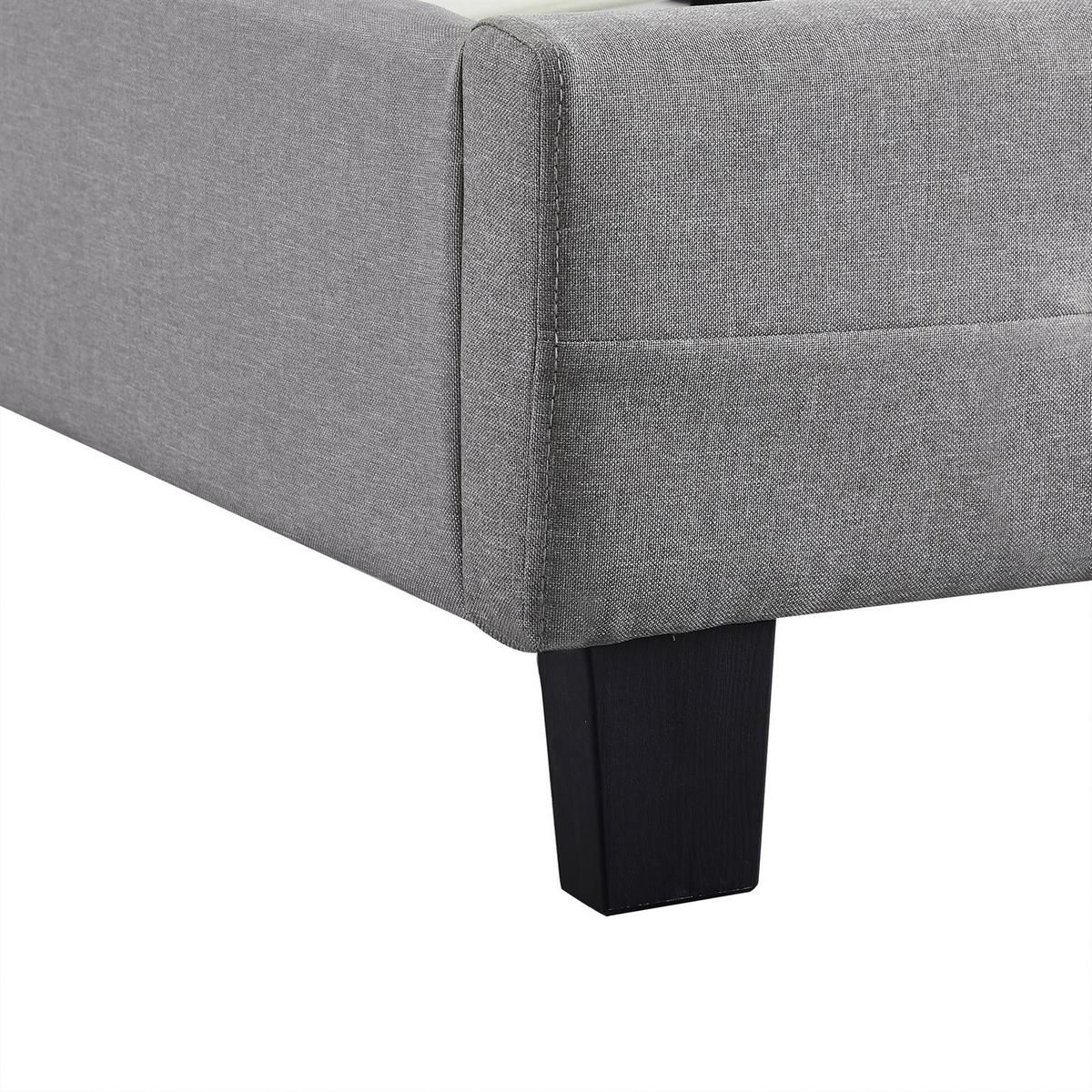 POLSTERBETT OHIO 90x200 cm grau - Grau, Textil (90/200cm) - CARO-Möbel