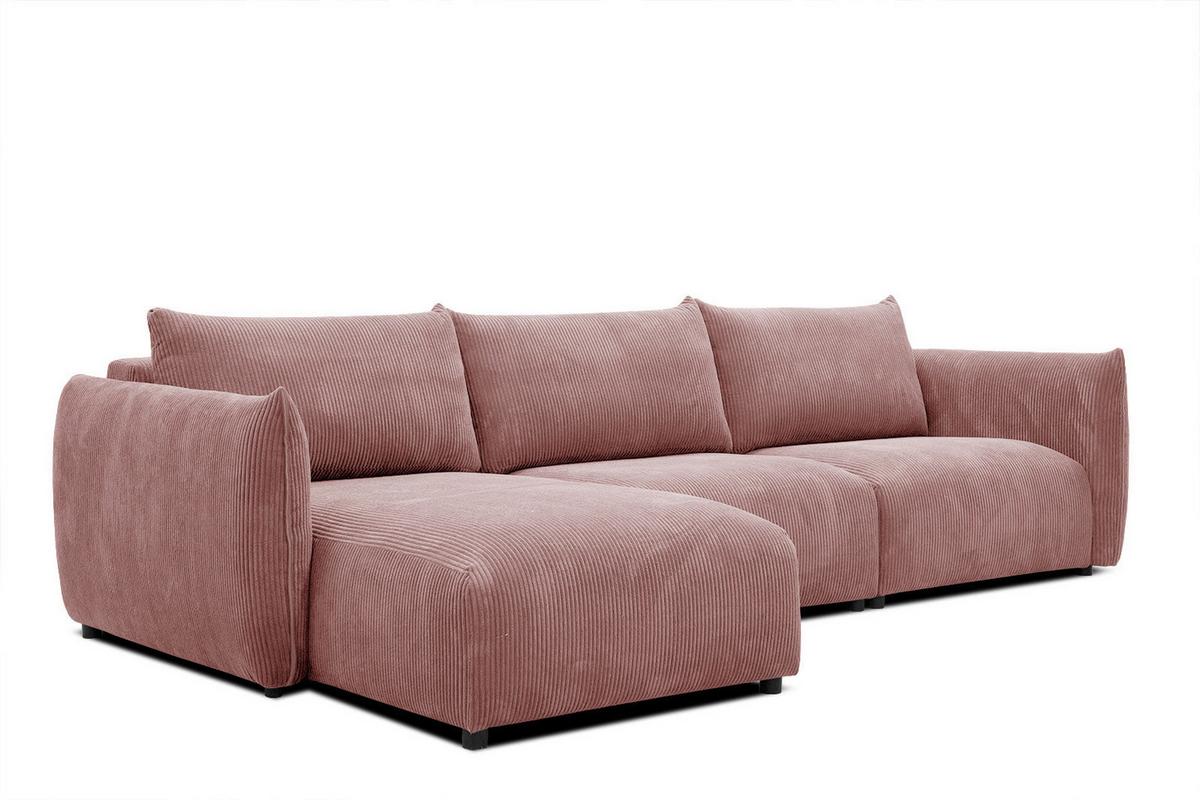 ECKSOFA TAUER 5-Sitzer, altrosa - Altrosa/Schwarz, Holzwerkstoff/Kunststoff (173/294cm) - Wozimo