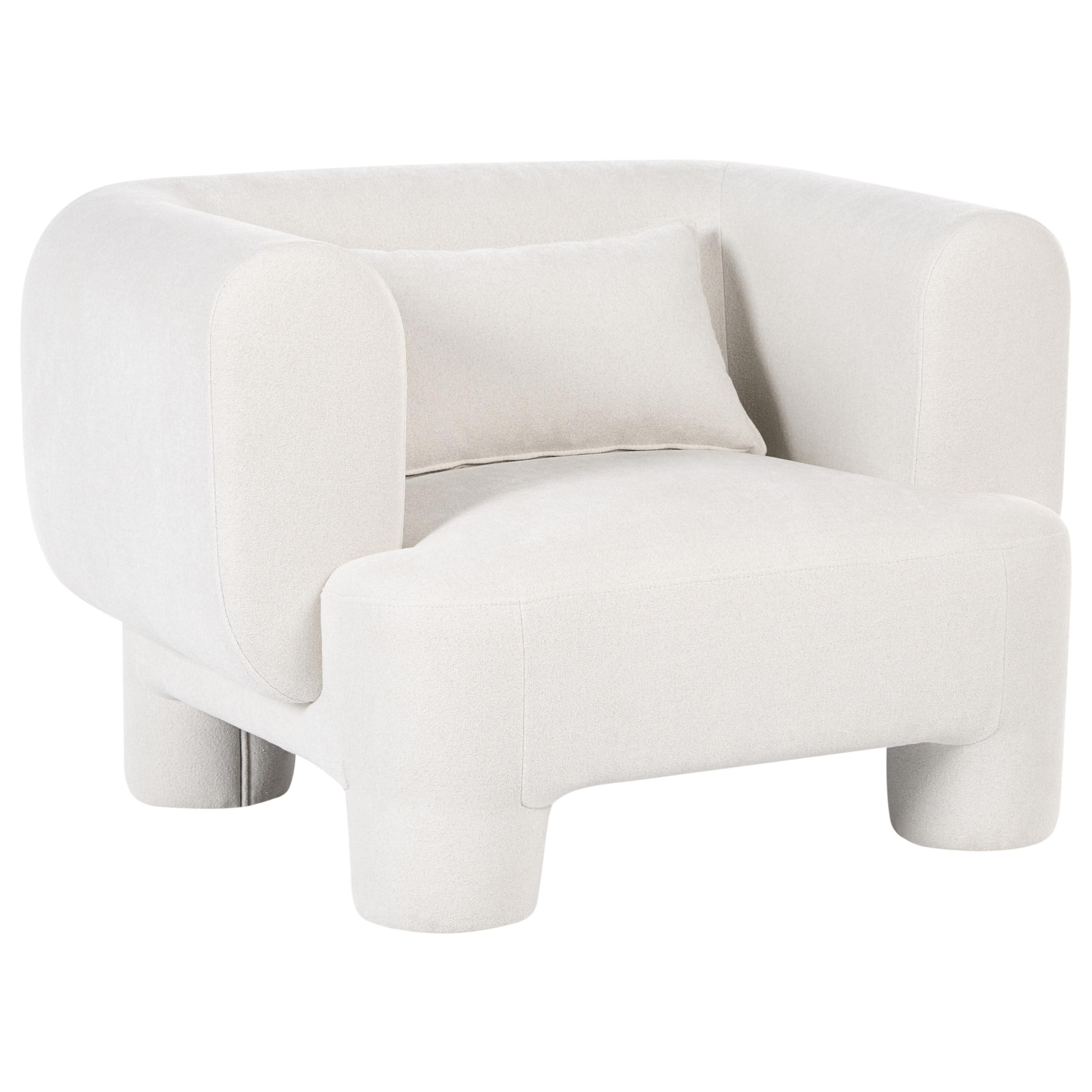 SESSEL Stoff Weiß Hogbo - Weiß, Textil (110/73/93cm) - Beliani