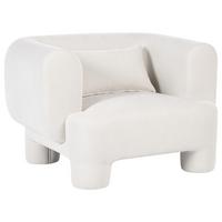 SESSEL Stoff Weiß Hogbo - Weiß, Textil (110/73/93cm) - Beliani