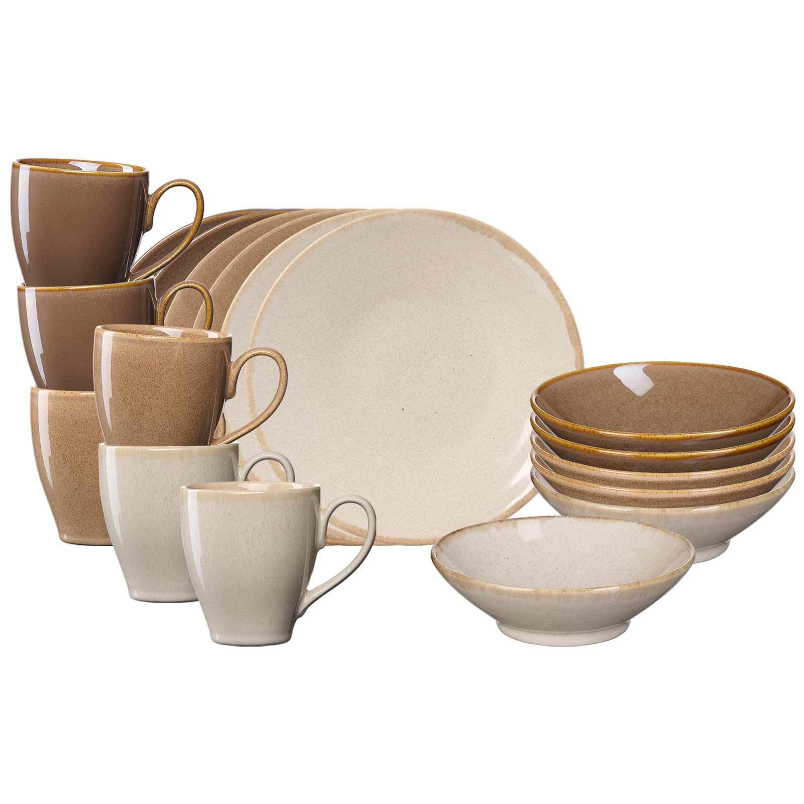 FRÜHSTÜCKS-SET Sahara braun 18-tlg. - Braun, Keramik (2/2/2cm) - Ritzenhoff Breker