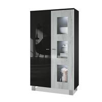 VITRINE Denjo Tür in Beton Oxid Optik - Hellgrau, Holzwerkstoff (71/129/35cm) - Vladon
