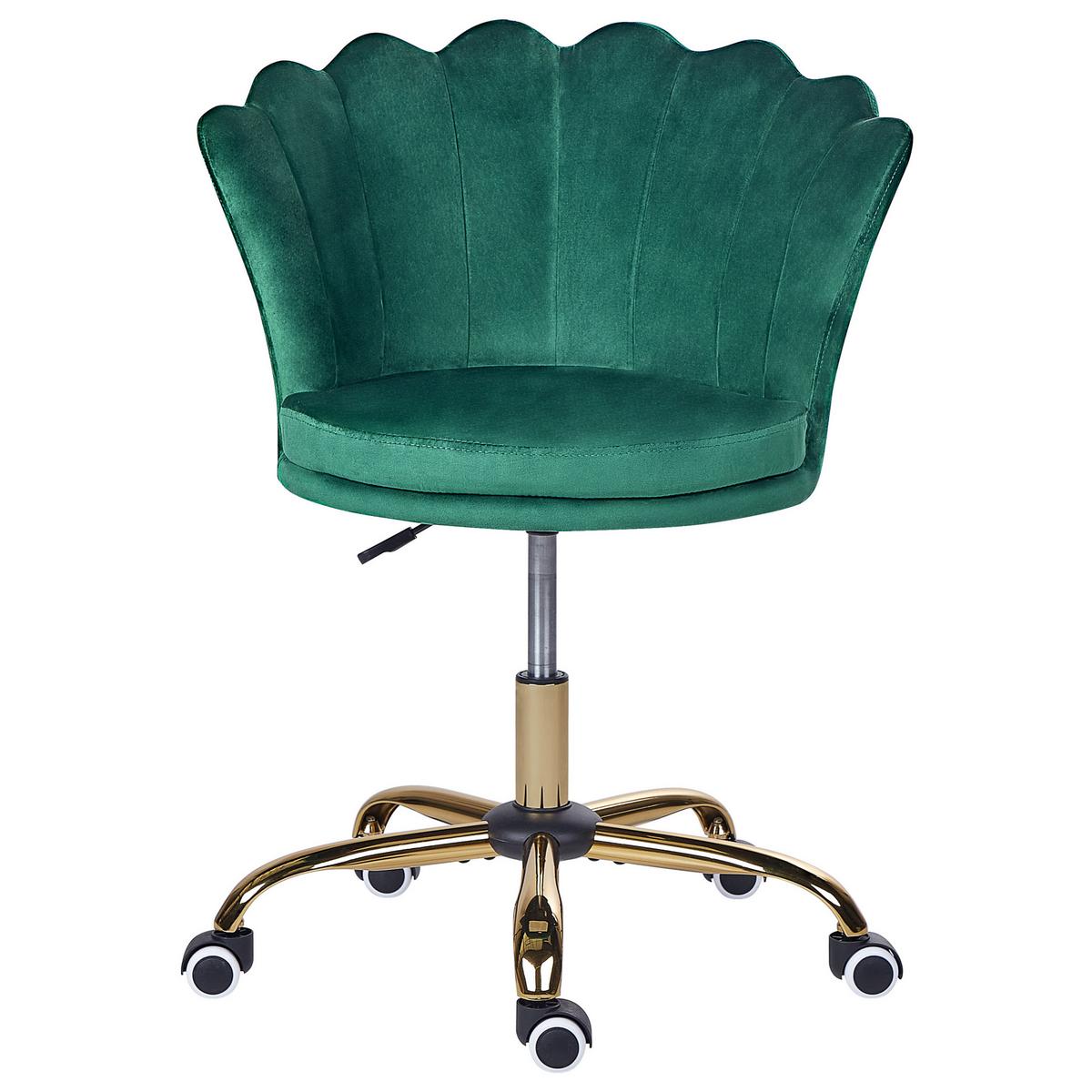 BÜROSTUHL Samtstoff Grün Monticello - Grün, Textil/Metall (67/78/65cm) - Beliani