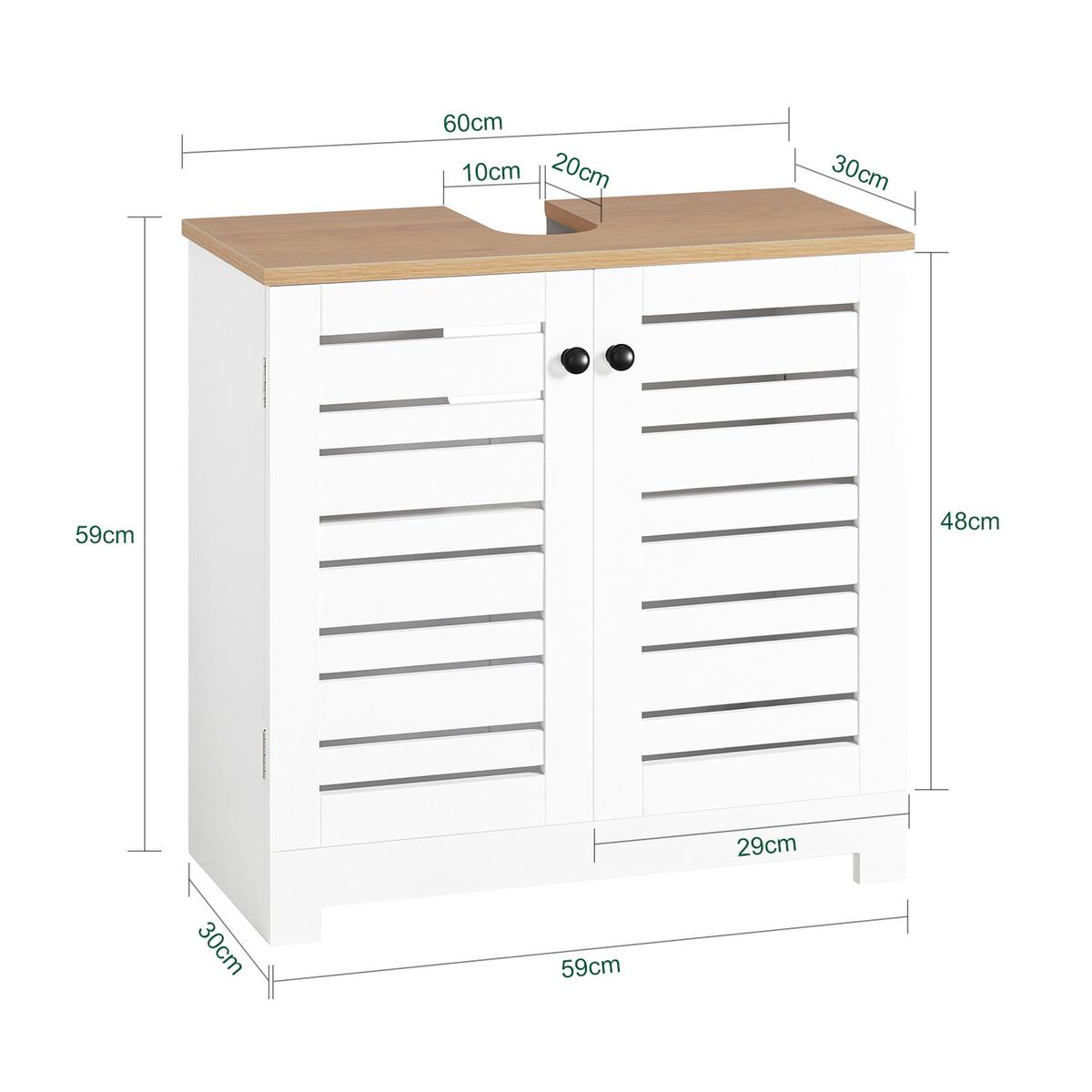 WASCHBECKENUNTERSCHRANK Weiß - Weiß, Holzwerkstoff (60/59/30cm) - SoBuy