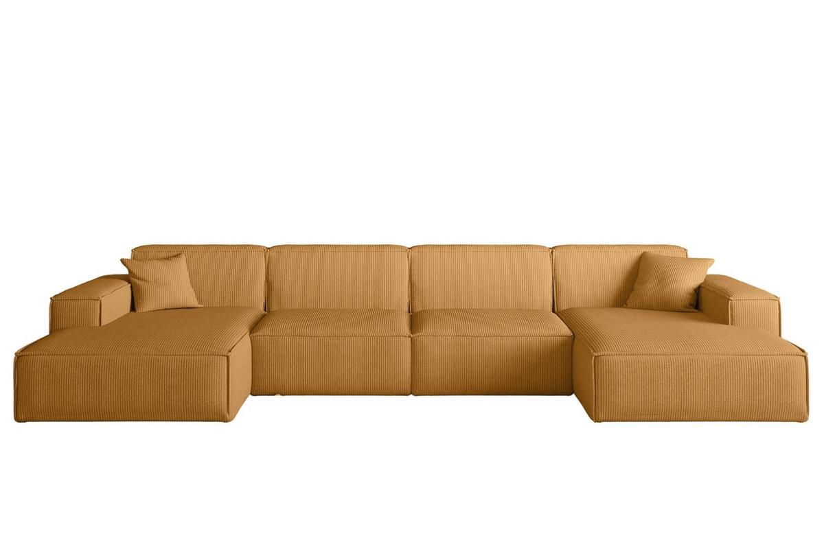 WOHNLANDSCHAFT Celes Premium In Scala - Currygelb, Holzwerkstoff/Textil (379/73/165cm) - Fun Möbel