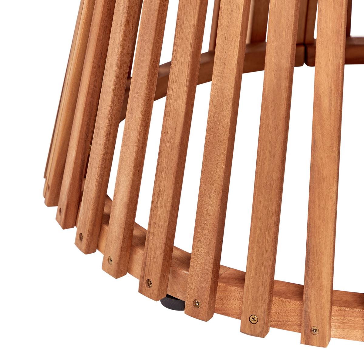GARTENMÖBEL-SET 4-Sitzer Heller Holzfarbton mit Sonnenschirm Agello - Hellbraun/Beige, Holz - Beliani