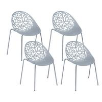ESSZIMMERSTUHL 4er-Set Kunststoff Grau Mumford - Grau, Kunststoff/Metall (62/80/43cm) - Beliani
